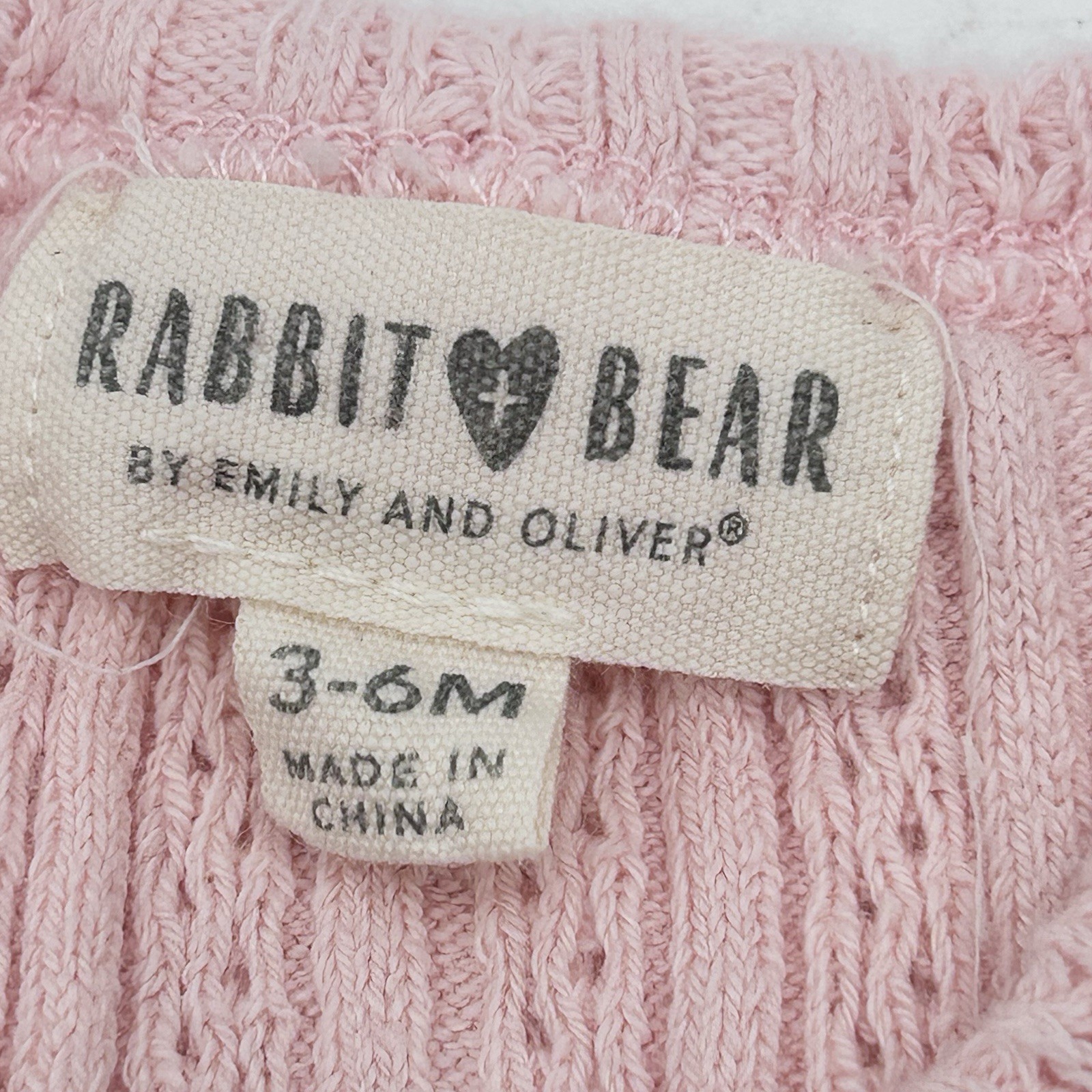 Rabbit + Bear 2 Piece Pink Sweater Knit Outfit 3-6 Months Organic Cotton