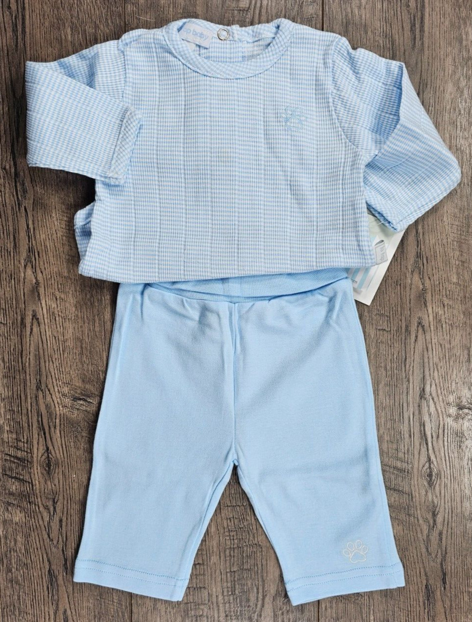 Baby Boy Clothes New Le Top Newborn 2pc Blue Paw Print Outfit