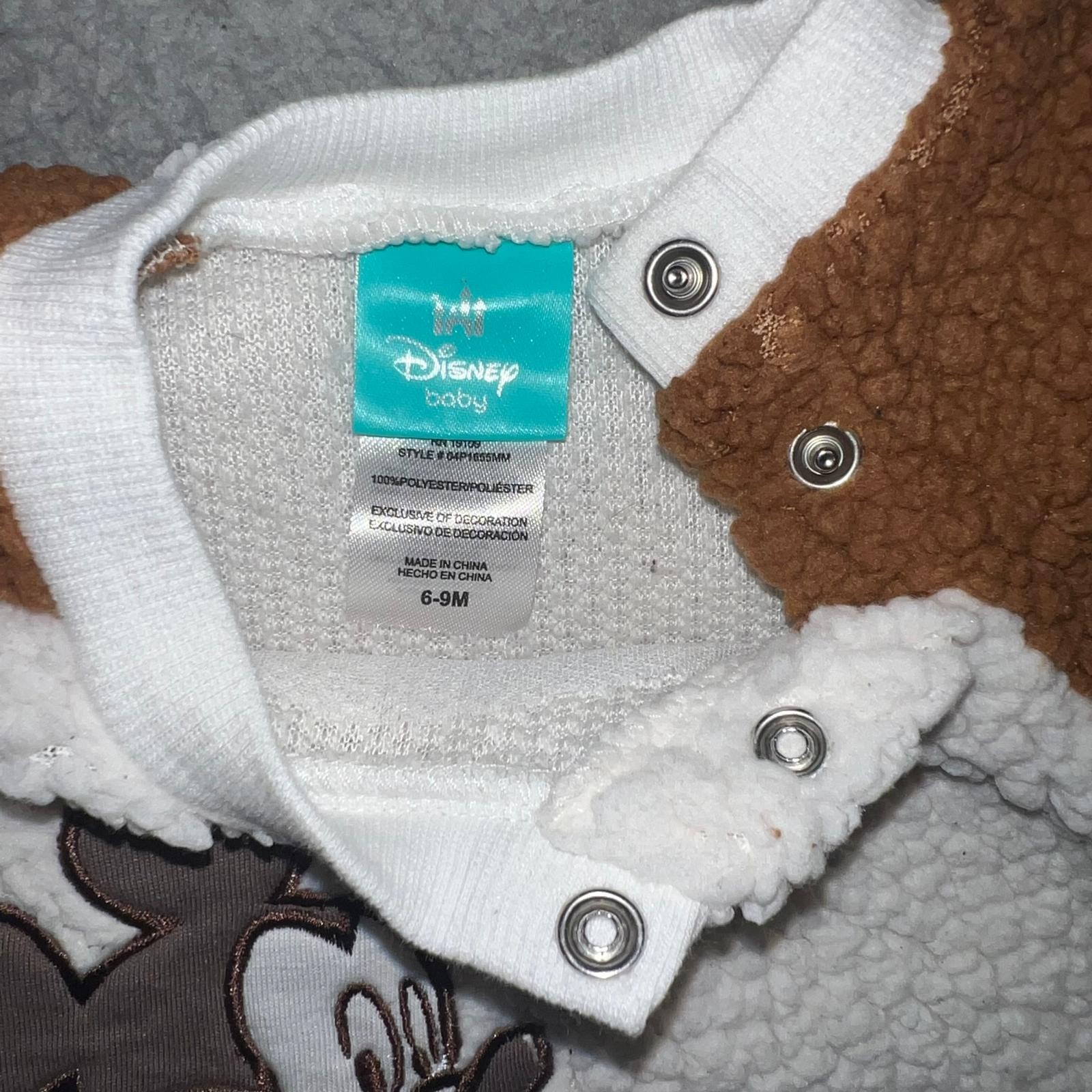 Disney Baby Mickey Mouse Sweater & Pants Set Toddler Sz 6-9 Months Sherpa Patch