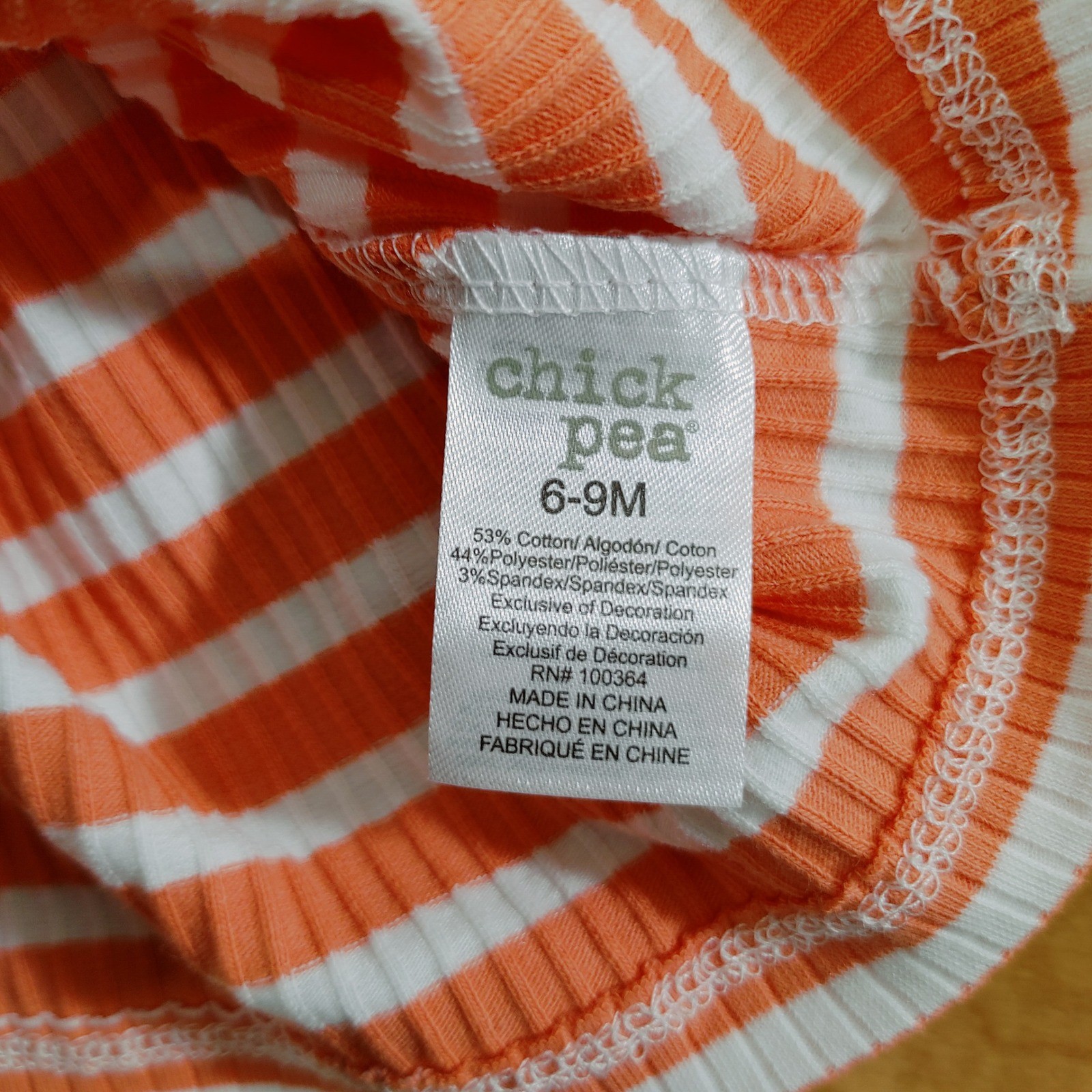 Chick Pea Baby Boys Orange Striped Henley Top and Grey Shorts Set 6-9M