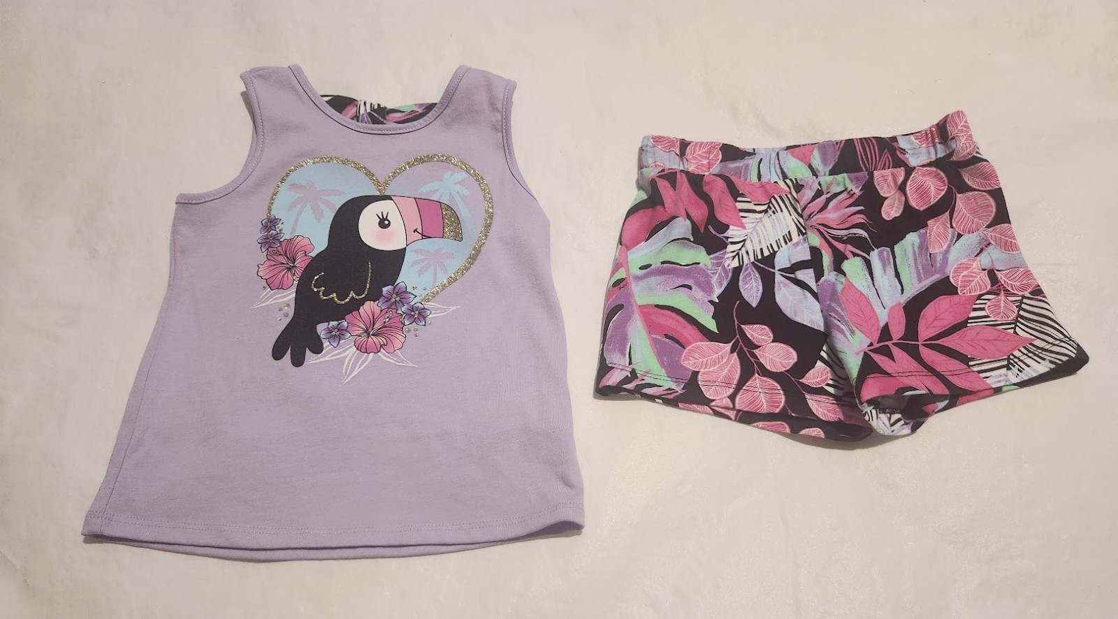 NWT Children’s Place Toucan Tank Top Shorts Outfit Toddler Girl