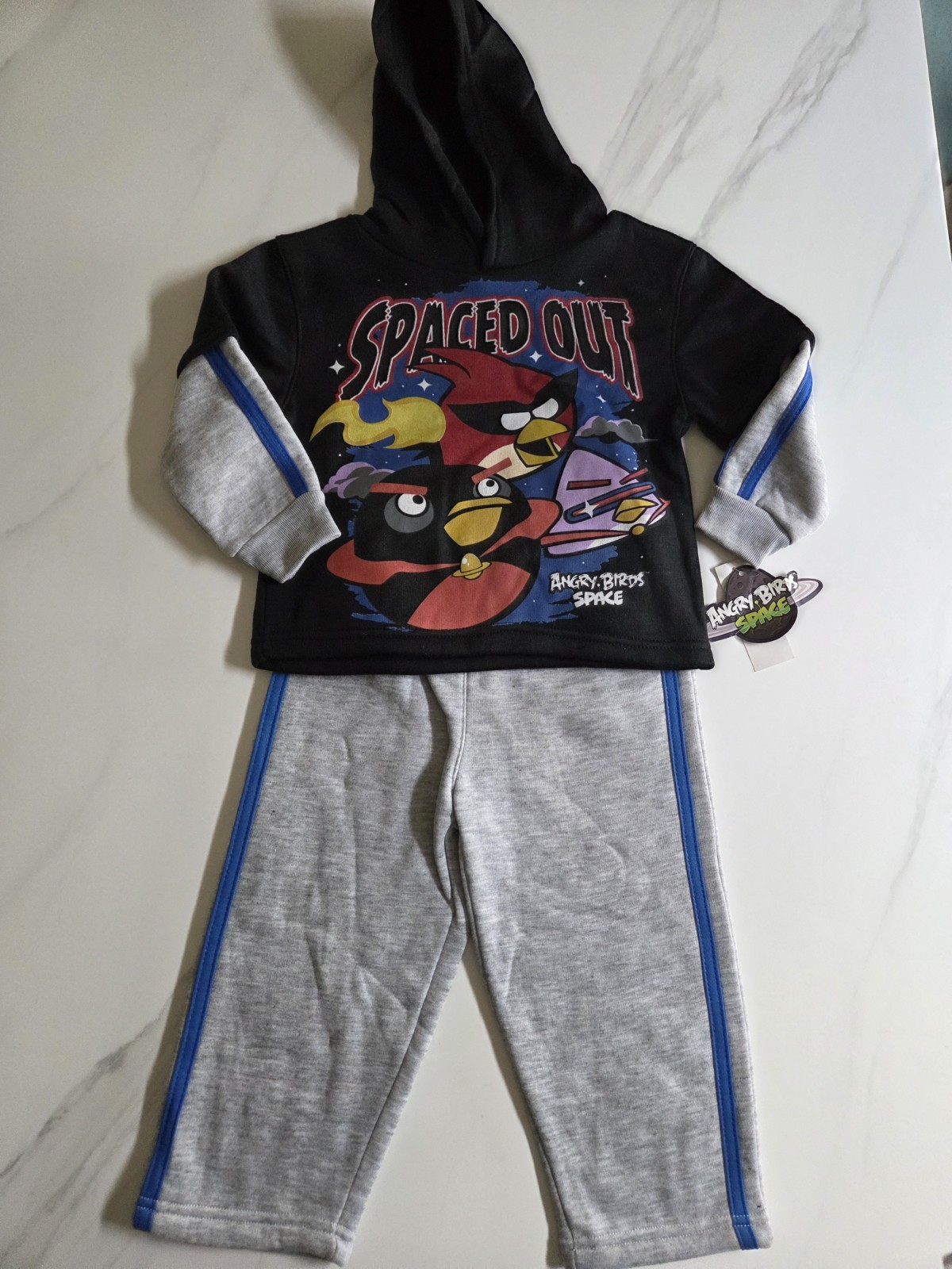 Angry Birds Space Toddler Boys 2T Outfit Hoodie Pants Set New w/ Tags