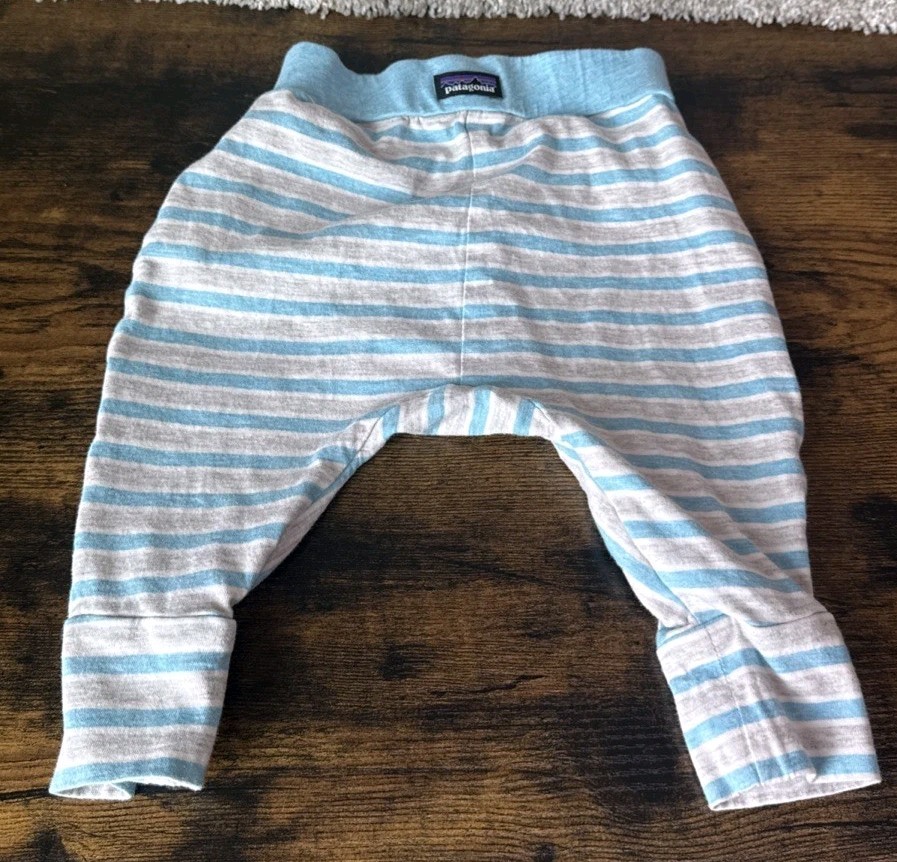 Patagonia Infant 3-6 Months Cotton Squeaky Crew Shirt & Pants Set Outfit Striped