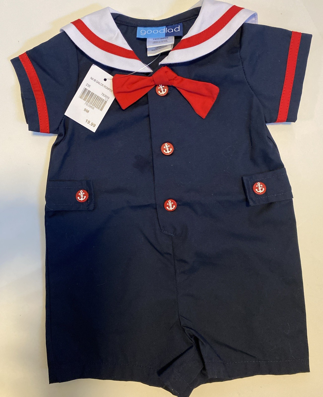 Good Lad Sailor One Piece Shorts Outfit Baby Boy 9 Mos NWT Adorable