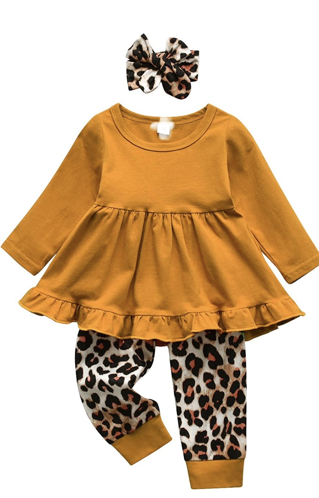 Toddler Baby Girl Clothes Solid Color Long Sleeve Ruffle Tops Flower Size 4-5y