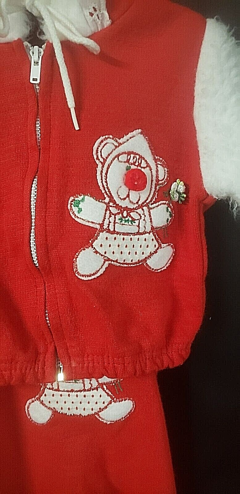 Vin 6-9 Mo Toddler 1pc Coverall Crawler+Hooded Jacket Holiday Outfit Trimmed