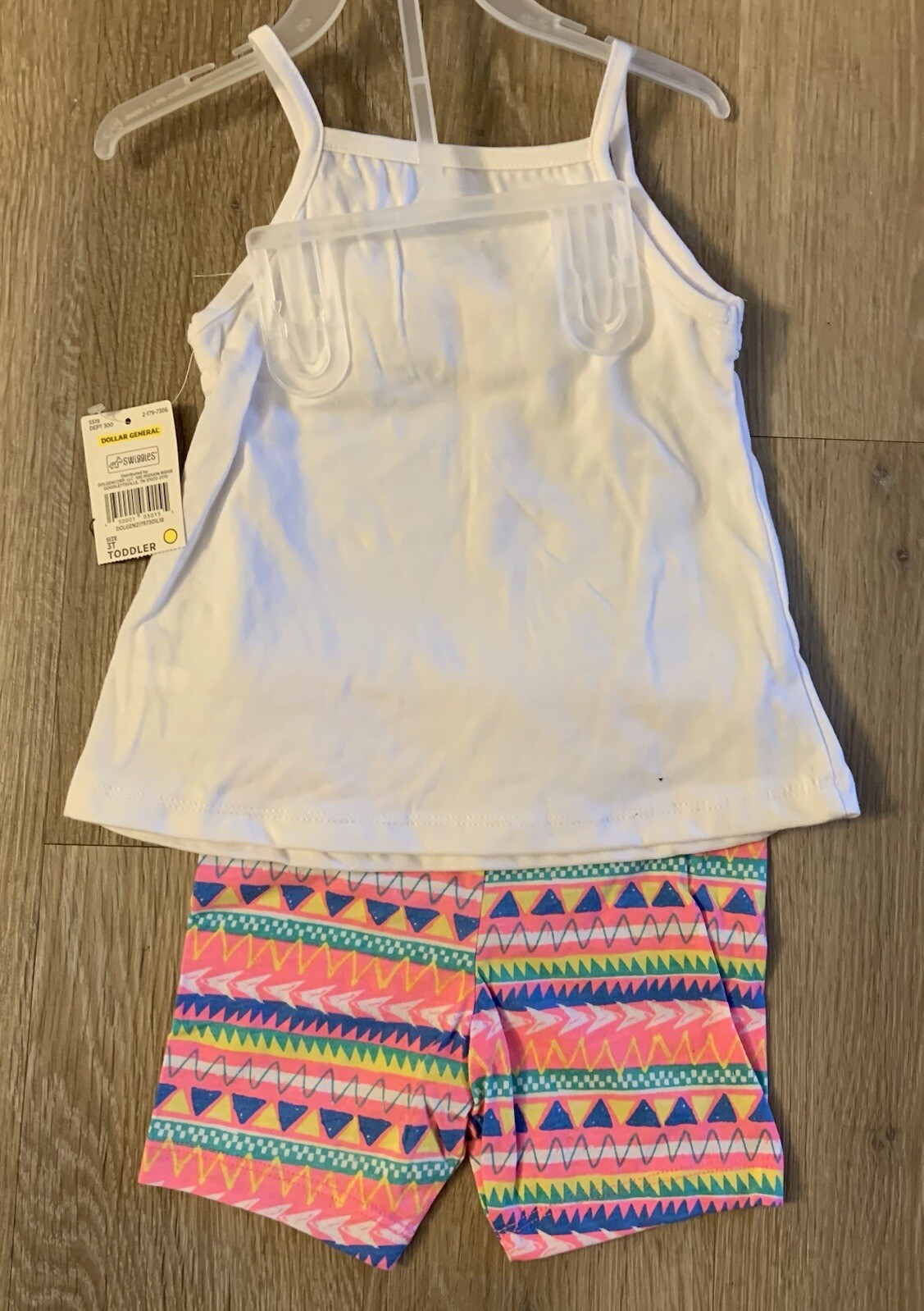 (NWT) Swiggles Girl’s Size 3T White & Bright Pink Tank 2Pc Casual Short Set
