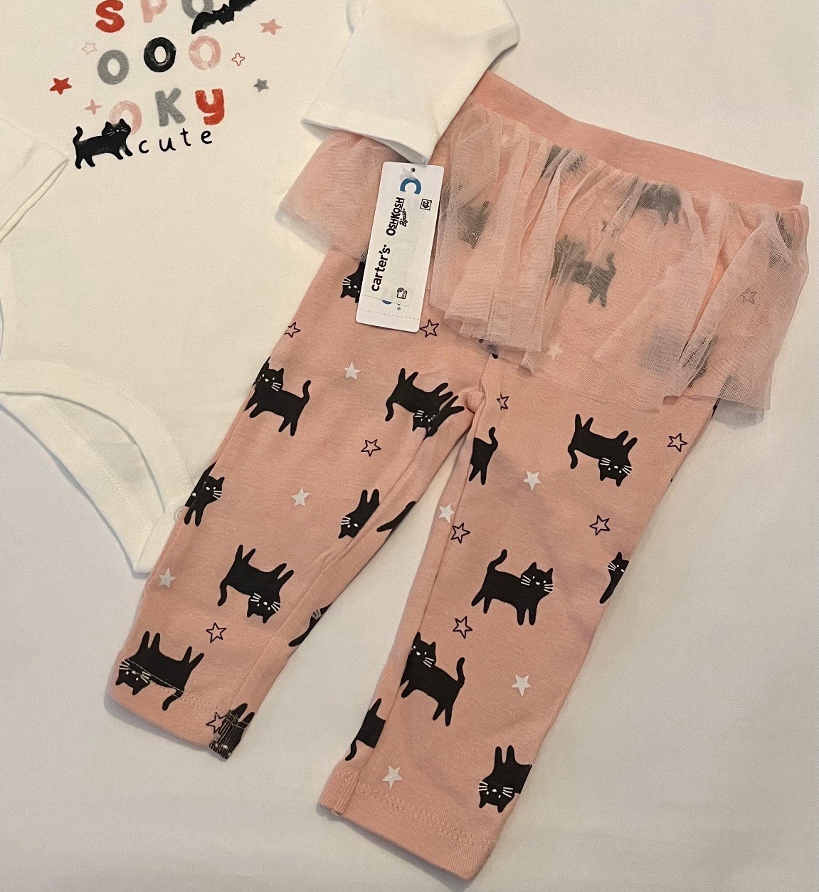 Carters Baby Girl Halloween Outfit 9 Months Pants With Tutu Bodysuit 2 PC Set